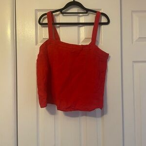J. Crew Red Linen Women's Top